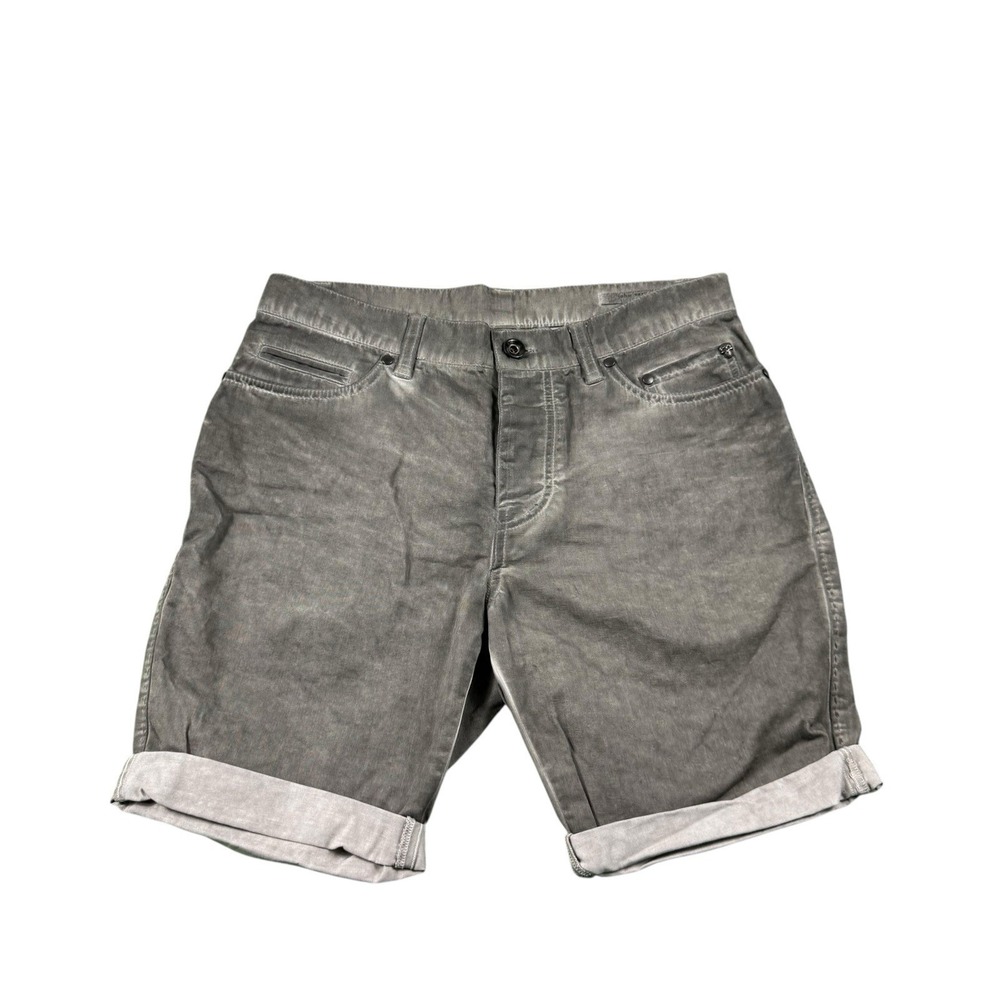 John Varvatos Artisan Gray Wash Cotton Linen Chino Shorts Mens 29